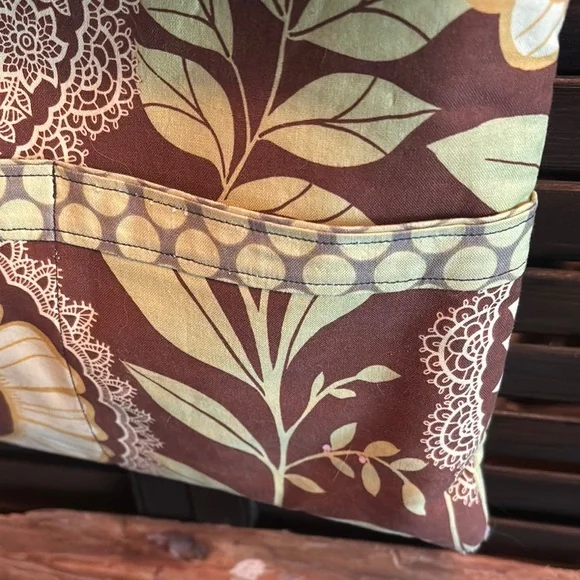 Brown and Yellow Crossbody Bag with Paisley Print - Picture 2 of 10